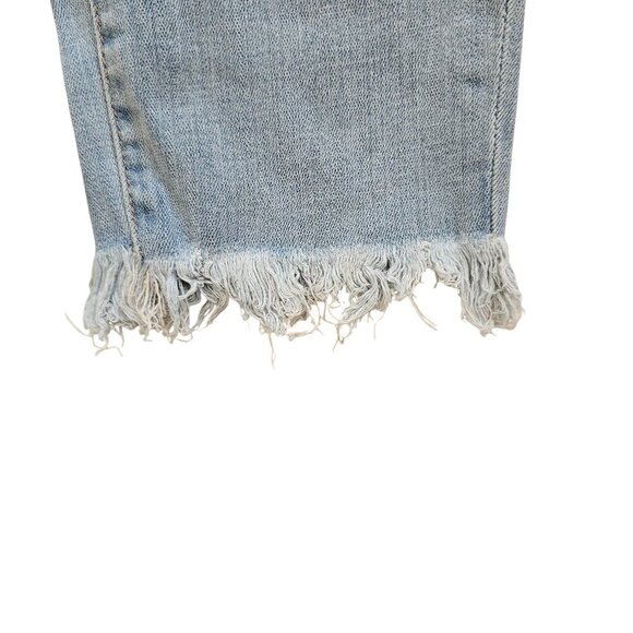 Good American Good Legs Light Blue Wash Distressed Bottom Jeans Sz 31 - Picture 4 of 10